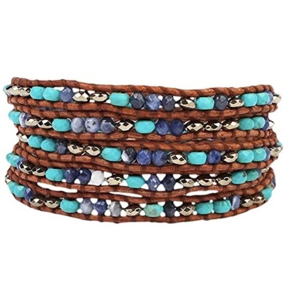 Chan Luu Jewelry - Chan Luu Turquoise Pyrite & Sodalite wrap bracelet